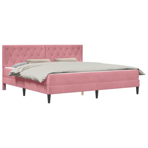 Рамка за легло с матрак с таблото Розово 200 x 200 cm Кадифе