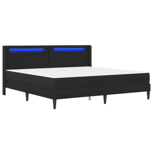 Рамка за легло с матрак с таблото Черен 180 x 200 cm Изкуствена