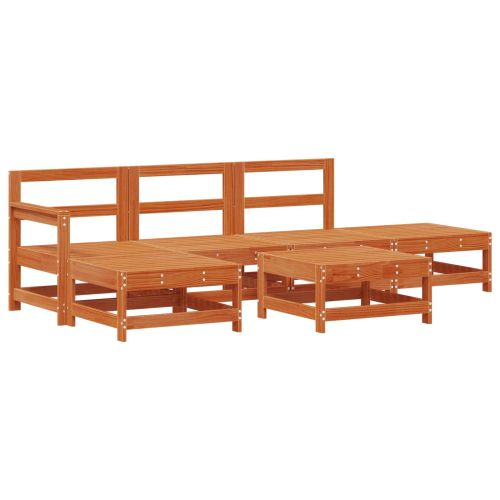 Комплект за почивка в градина 6 pcs Восъчен Кафяв