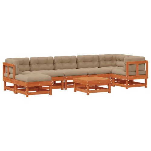 Комплект за почивка в градина ARAKIL 8 pcs Восъчнокафяво