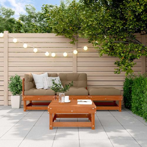 Комплект за почивка в градина 4 pcs Восъчнокафяво