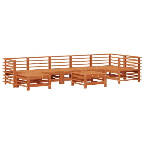 Комплект за почивка в градина 8 pcs Восъчен Кафяв