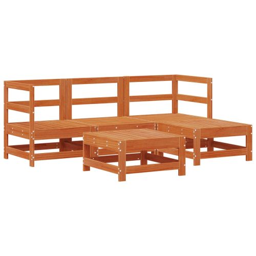 Комплект за почивка в градина 5 pcs Восъчен Кафяв