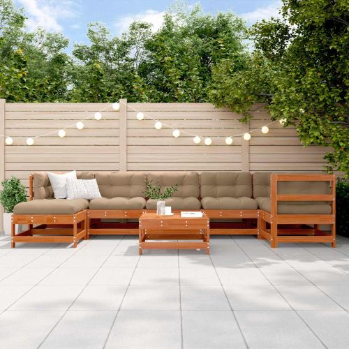 Комплект за почивка в градина 8 pcs Восъчнокафяво