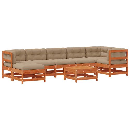 Комплект за почивка в градина 8 pcs Восъчнокафяво