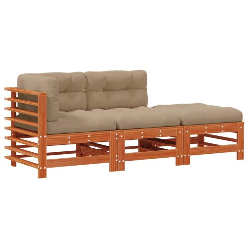 Комплект за почивка в градина 3 pcs Восъчнокафяво