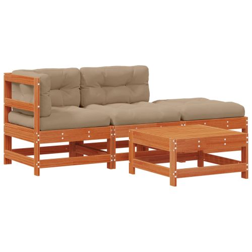 Комплект за почивка в градина 4 pcs Восъчнокафяво