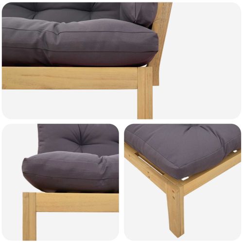 Градински палетен диван единици 2 Брой Светлокафяв и тъмен сив