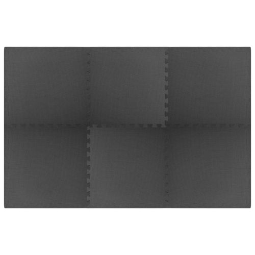 Мат за под басейн 6 pcs Черно 2,16 ㎡ EVA Пяна