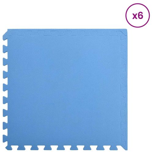 Мат за под басейн 6 pcs Синьо 2,16 ㎡ EVA Пяна